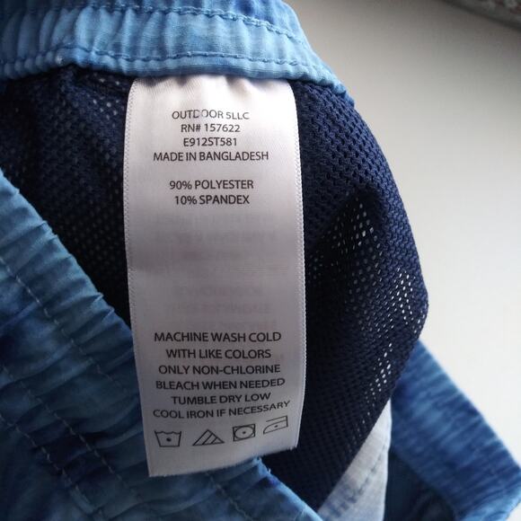 Eddie Bauer Mid Waist Drawstring Active Hybrid Shorts Navy Tie Dye Size 8 - Picture 8 of 8